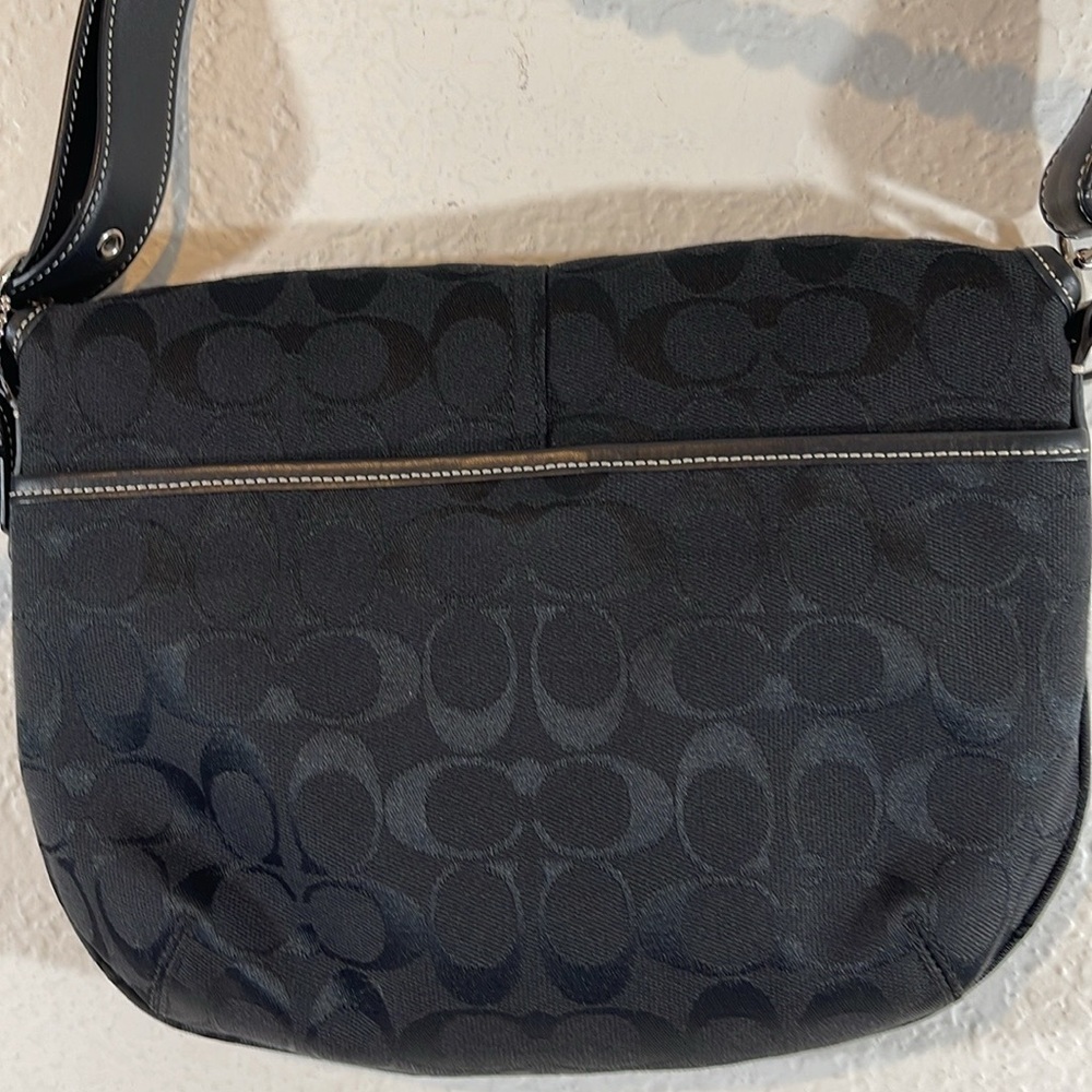 Coach 6842 Signature Black Shoulder or Crossbody Convertible Bag Purse Vintage - Picture 5 of 12